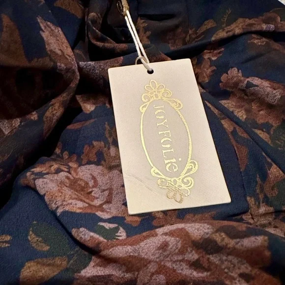 Joyfolie Women’s Crystal Maxi Boho Dress Navy Floral XXS NWT - Picture 12 of 12